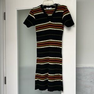 One piece 90s vintage v-neck dress, body slimming, never worn